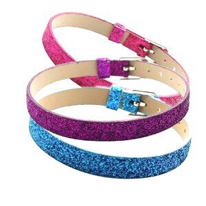 Glitter Belts Set of 3 Red Blue Purple NEW without Tag